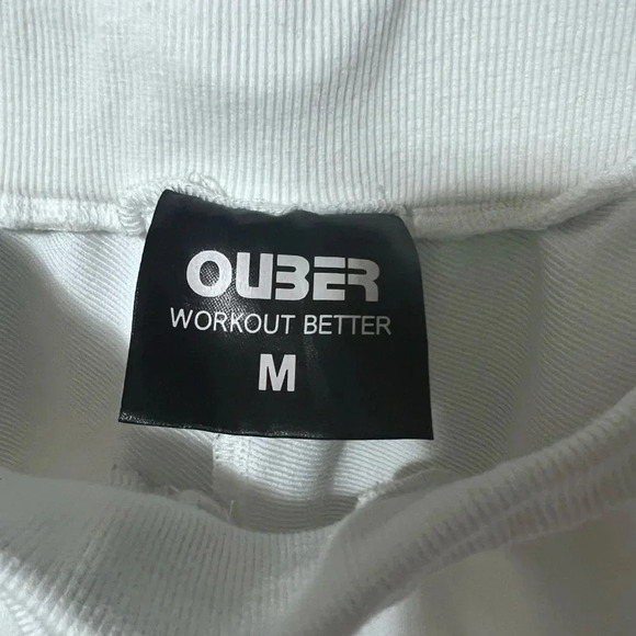 OUBER Ivory Off White Jogger Sweatpants Gym Workout Casual Sz MED Men/Women EUC - Picture 5 of 5